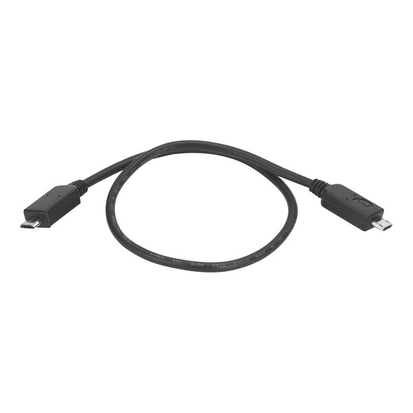 A black Motorola cloning cable with micro USB connectors.