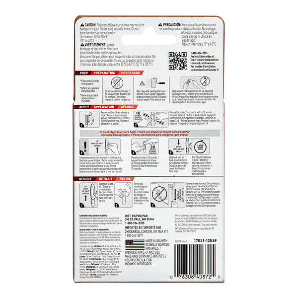 A package of 3M Command Medium Refill Foam Adhesive Strips with instructions.