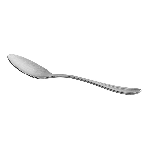 An Acopa Josette stainless steel teaspoon with a silver handle.