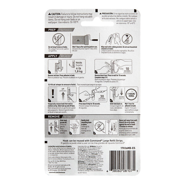 A package of 3M Command™ Matte Black Double Hooks with instructions.