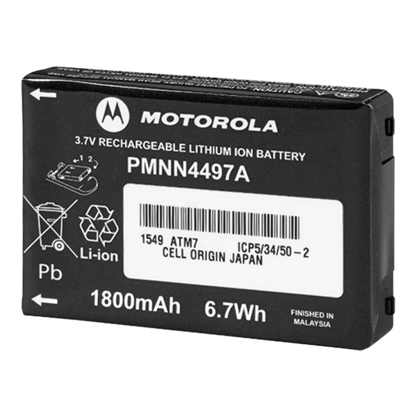 A black rectangular Motorola standard lithium-ion battery with white and black text.
