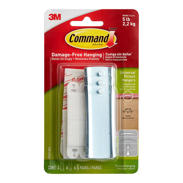 A package of 3M Command white universal picture hangers.