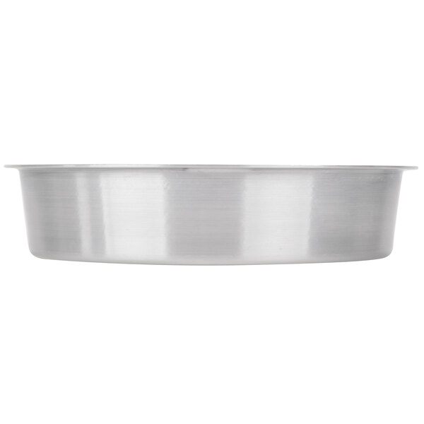A stainless steel bowl with a white background.