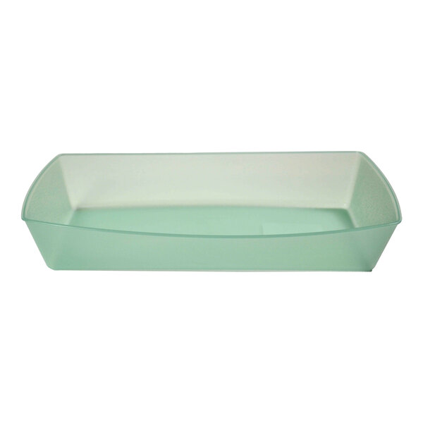 A jade green rectangular plastic tray.