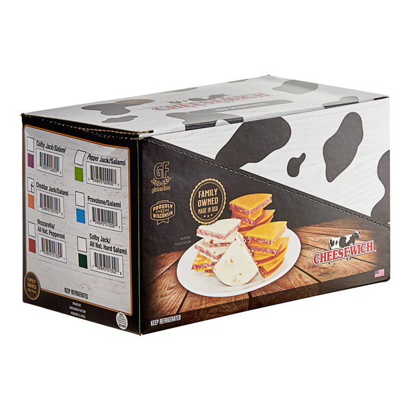 A box of Cheesewich salami and cheddar cheese sandwiches.