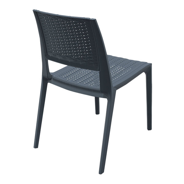 A dark gray Siesta Verona plastic chair with a backrest.