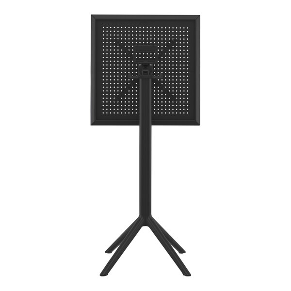 A black square Siesta Sky bar height table on a black stand.