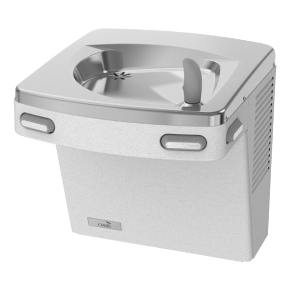 A greystone Oasis Versacooler drinking fountain with a stainless steel top.