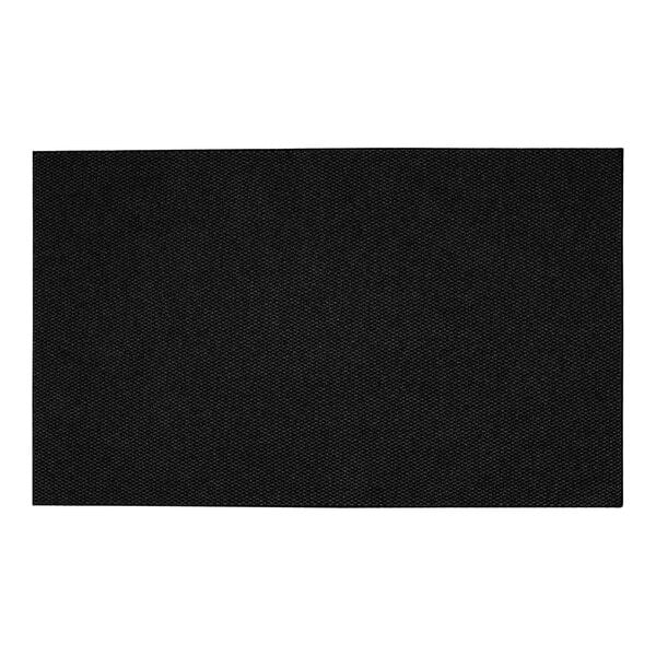 M+A Matting Berber Roll Goods 22829435108 3' x 5' Solid Black Mat with Vinyl Border and Rubber Backing