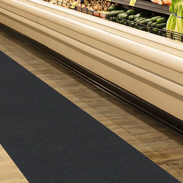 M+A Matting CleanShield Plush Roll Goods 44571330900 3' x 30' Smoke Gray Antimicrobial Mat with Adhesive Backing