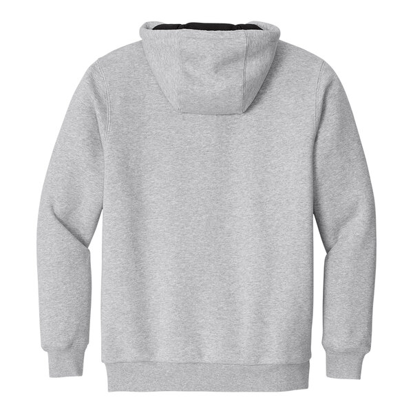 A CornerStone athletic heather grey sweatshirt with a hood.