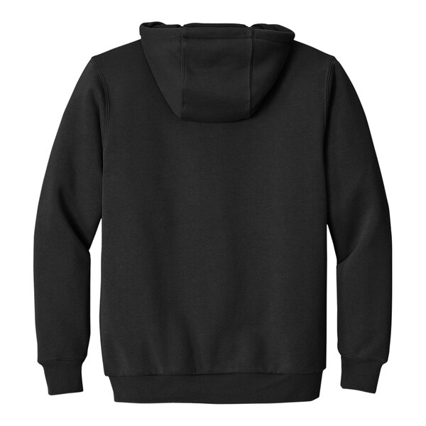A black CornerStone heavy weight full-zip hooded sweatshirt with a thermal lining.