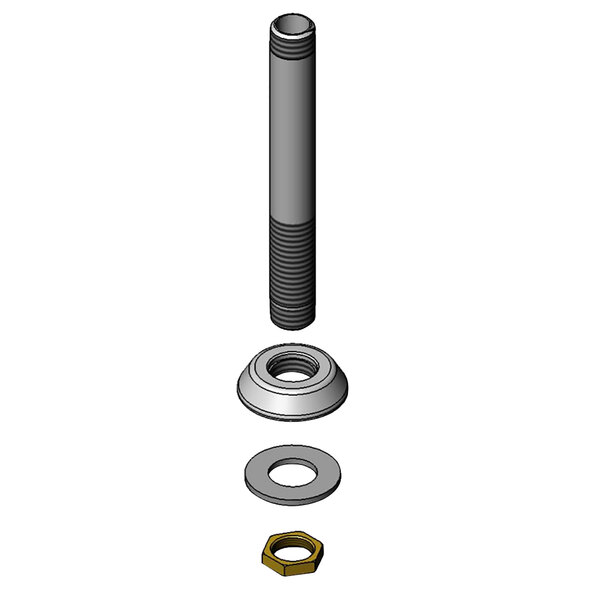 A metal bolt and nut on a white background.