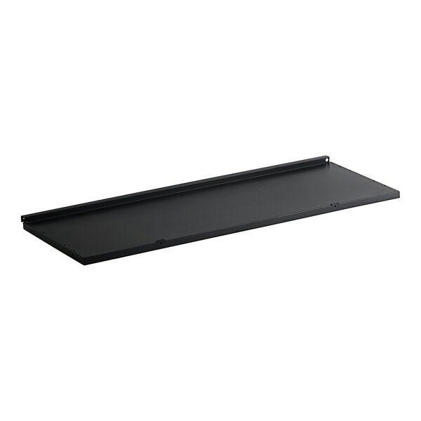 A black rectangular Avantco shelf with a metal frame.