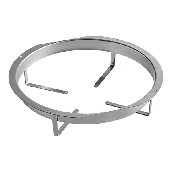 A round metal frame with two metal rings on it.