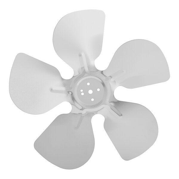 A white Avantco condenser fan blade with four blades.