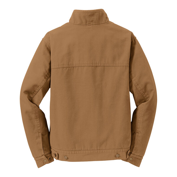 A brown CornerStone work jacket.