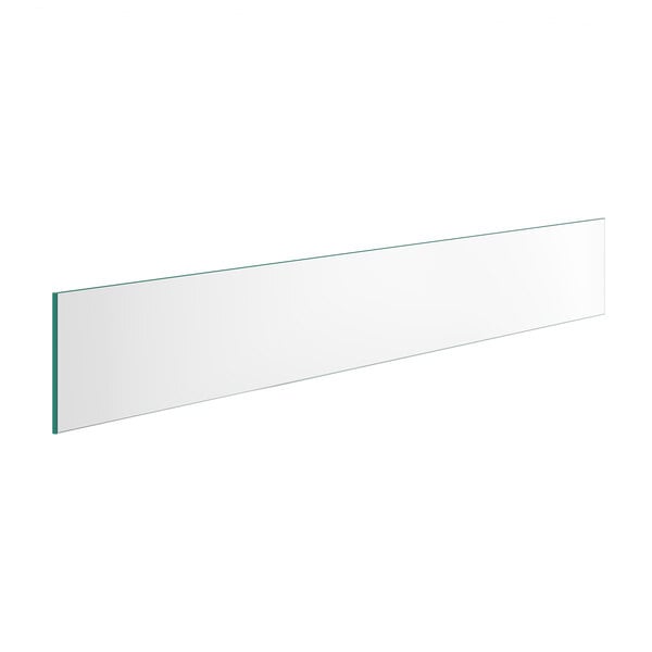 A white rectangular glass panel with a blue border.