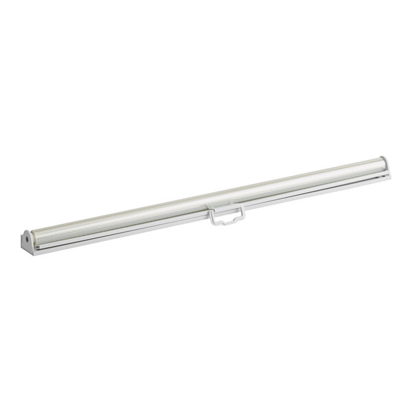 An Avantco night curtain with a white tube and handle.