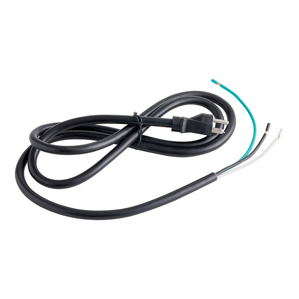 A black Cooking Performance Group power cord with a white wire and two prongs.