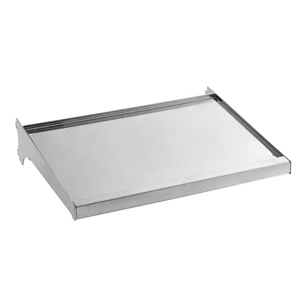 A metal tray and metal frame for an Avantco shelf.