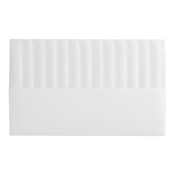 A white flat packet with a row of white pleated chef hats.