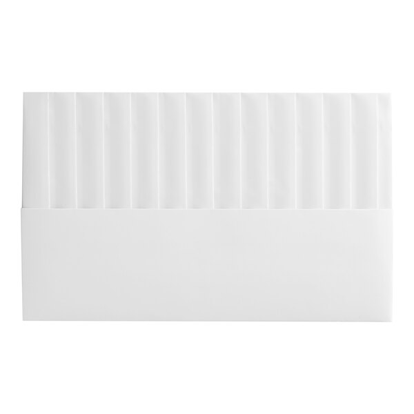A white flat packet with a row of white pleated chef hats.