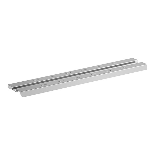 A metal middle pilaster for an Avantco refrigeration shelf.