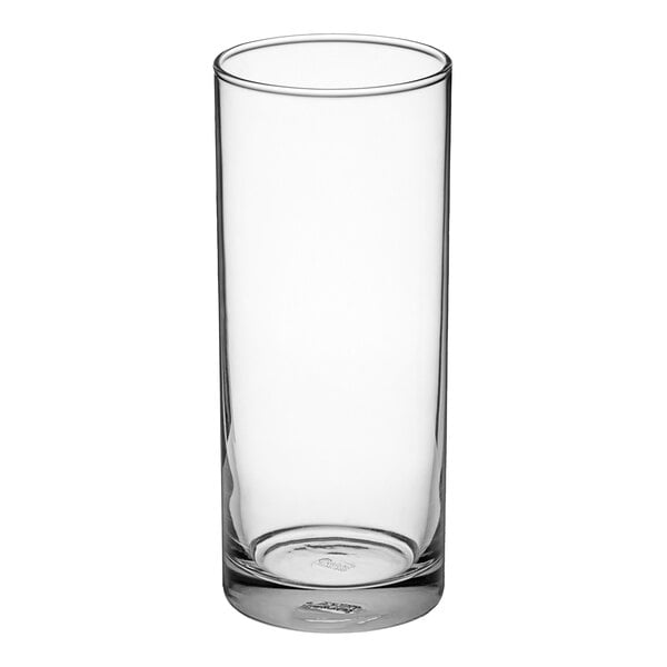 An Acopa Straight Up Collins/Mojito glass with a clear bottom.