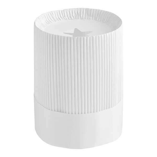 A white cylinder with a white band.