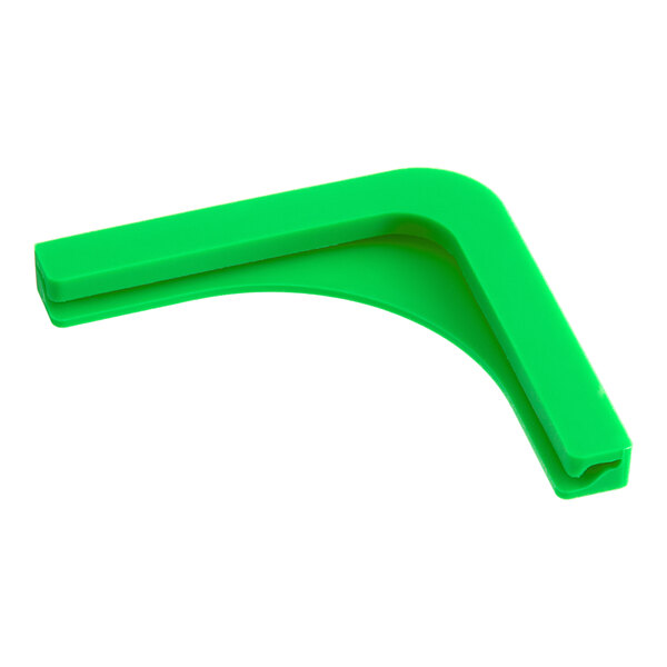 A green plastic Choice Green Blank Writable Food Pan Corner Label.