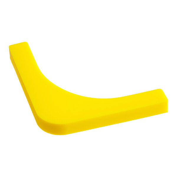 A yellow Vigor blank label for a corner of a stainless steel food pan on a white background.