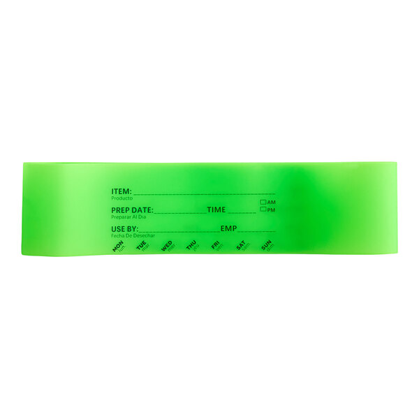 A green rubber band with black text that says "Vigor Green"