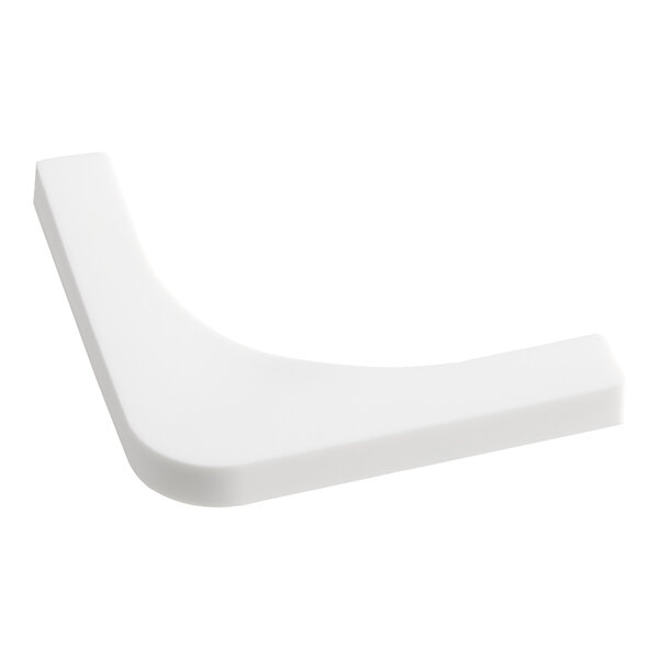 A white plastic corner label for a food pan.