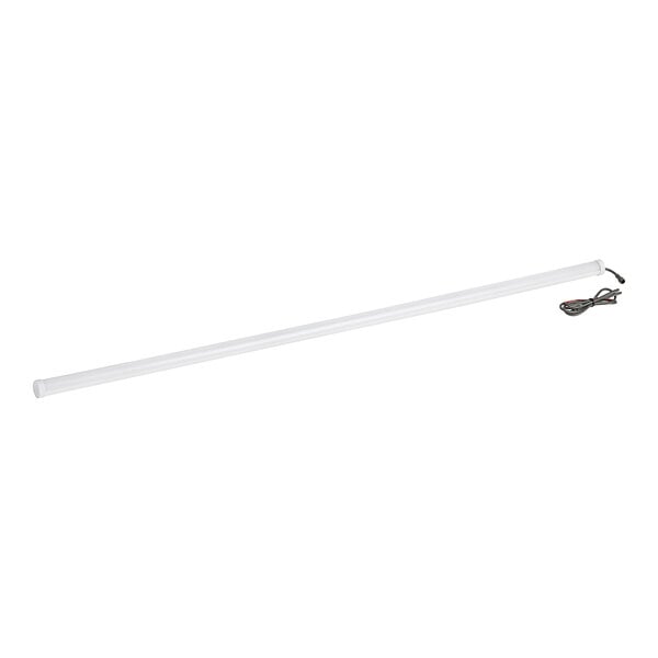 An Avantco LED light with a white tube and a metal handle on it.