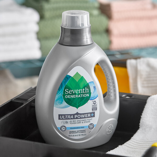 Seventh Generation Power+ 10732913450715 87.5 oz. Free & Clear Liquid Laundry Detergent - 4/Case