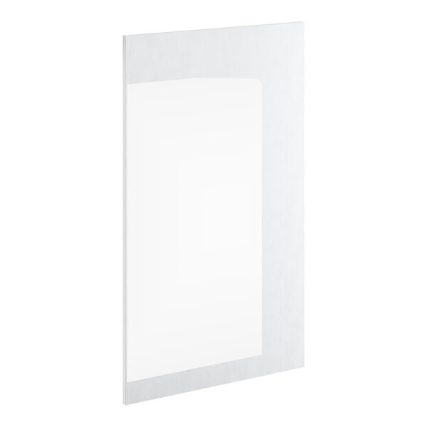 A white rectangular glass panel with a clear surface on a white background.