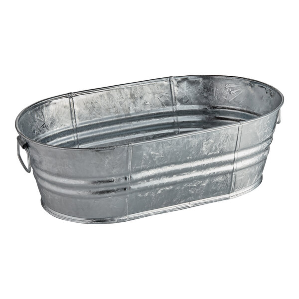 A Behrens hot-dipped steel oval tub with handles.