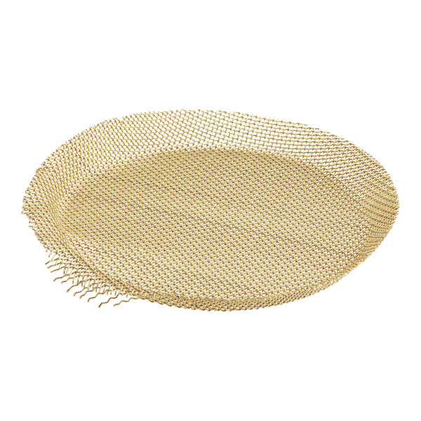 A Behrens galvanized steel funnel with a brass mesh screen.