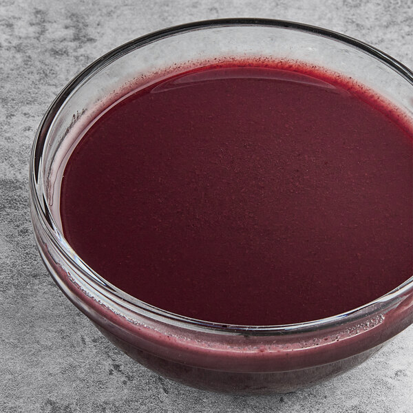 A bowl of Endless Harvest blueberry fruit puree.