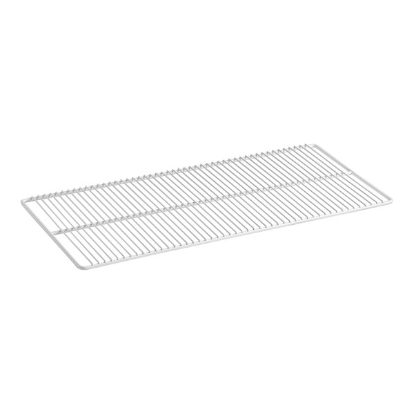 A white metal grid shelf for Galaxy reach-in and roll-in refrigerators.