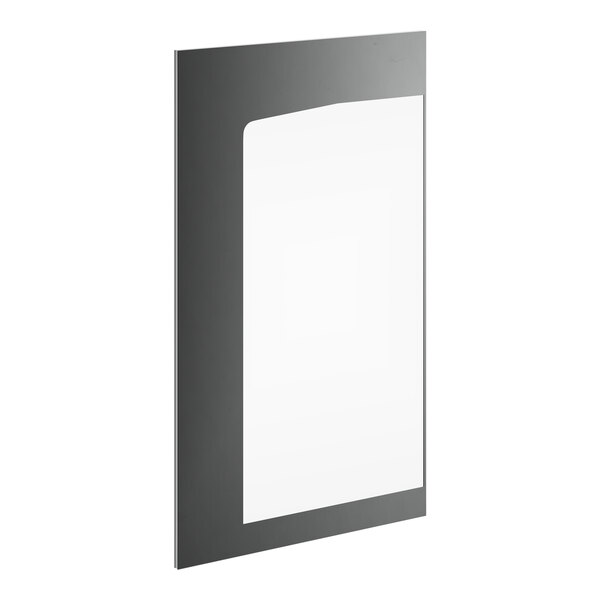 A rectangular object with a white glass panel.