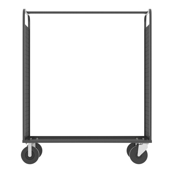 A gray Valley Craft stock picking cage cart with wheels.