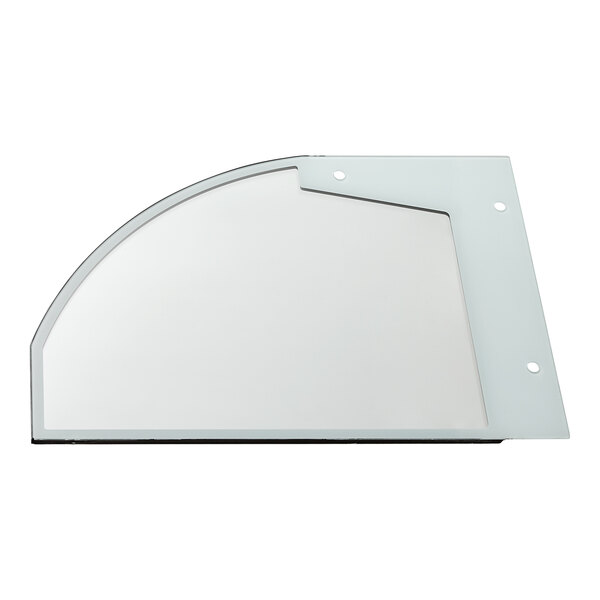 A white glass panel with a black border.