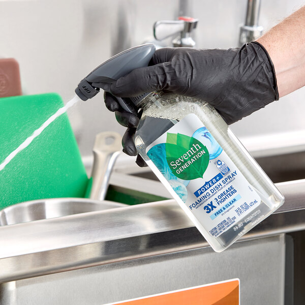 Seventh Generation Power+ Free & Clear 10732913451705 16 oz. Foaming Dish Spray - 6/Case