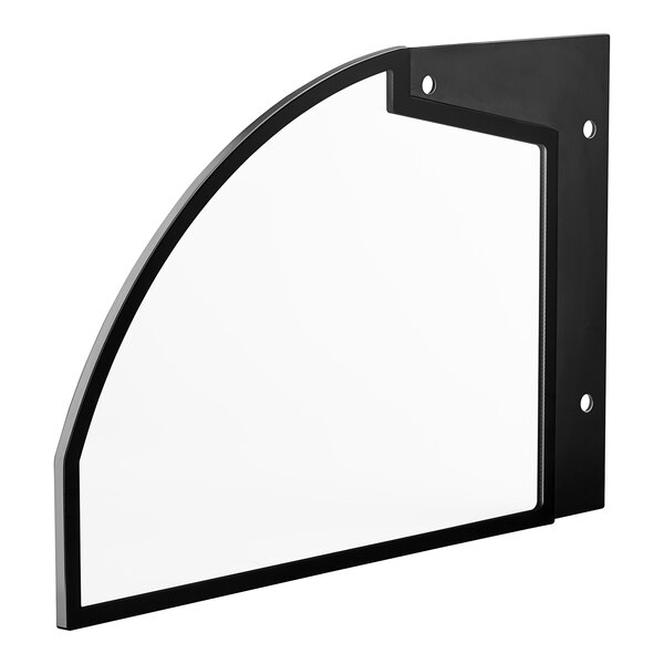 A black glass panel with a clear corner.