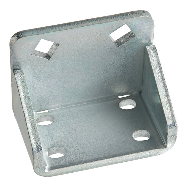 A metal bracket with holes for mounting on a Galaxy bottom hinge.