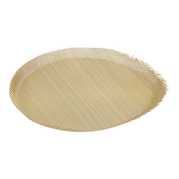 A Behrens galvanized steel funnel with a brass mesh screen over the end.