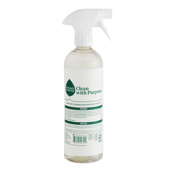 A white bottle of Seventh Generation Fresh Morning Meadow All-Purpose Cleaner with a white label.