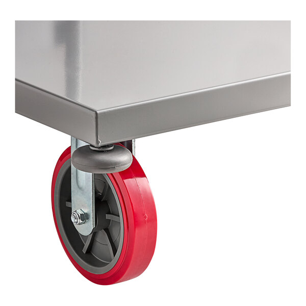 A Lavex Pro heavy-duty steel platform truck with red wheels.